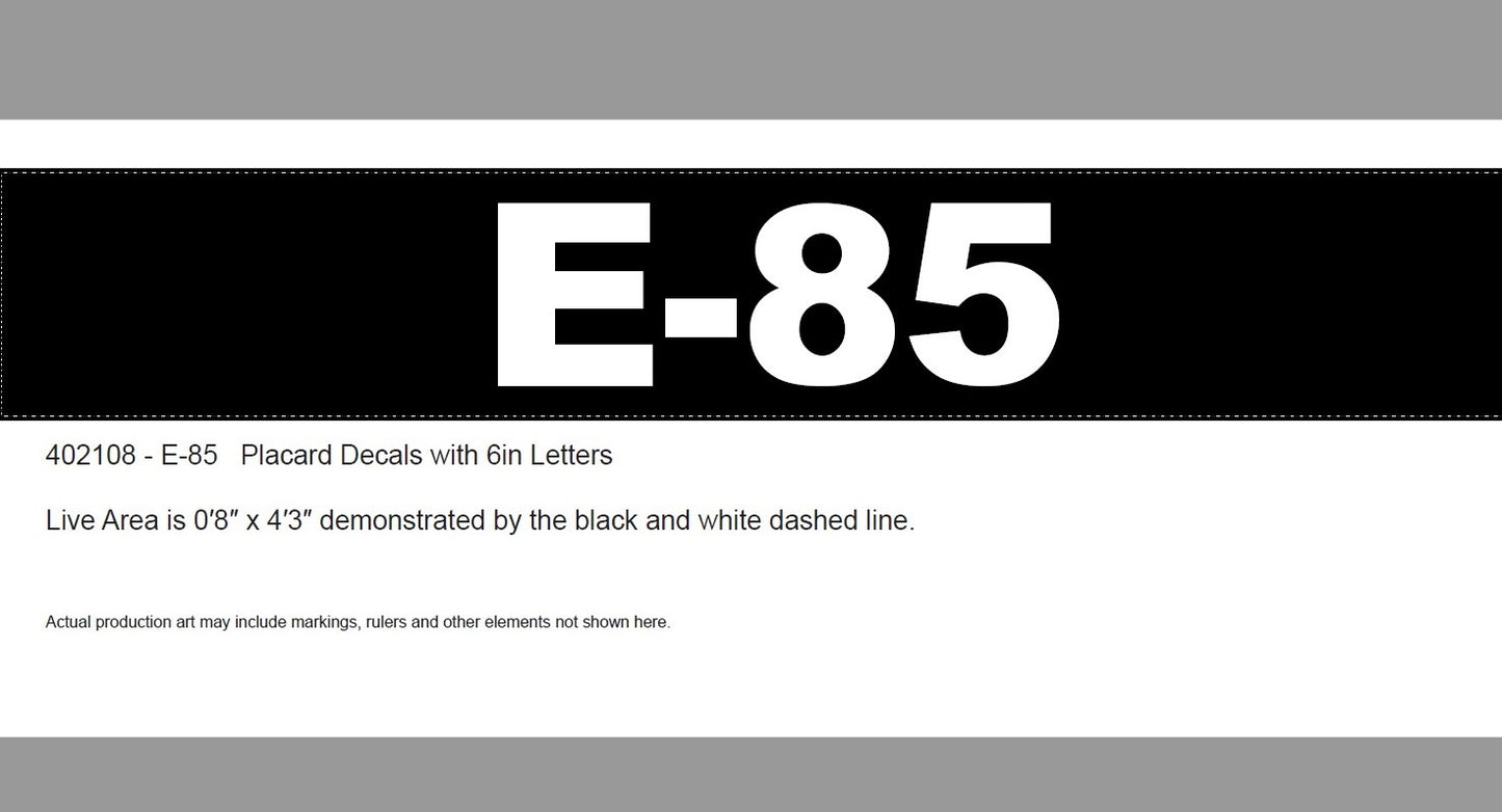 6" Tank Decal - E-85