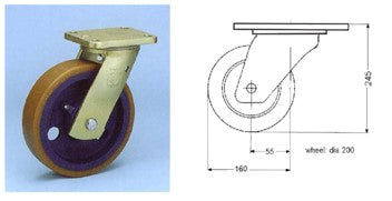 200mm Swivel Castor Wheel