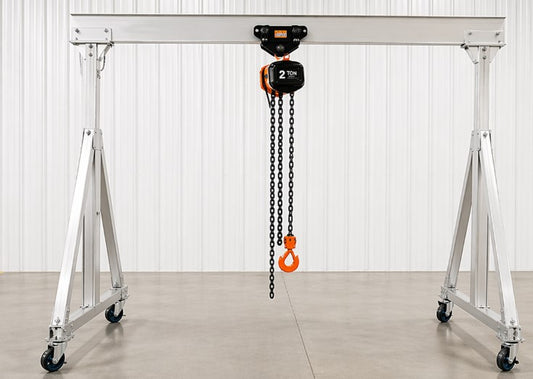 Aluminum Gantry Crane & Hoist Trolley Kit – 1 Ton Crane with 2 Ton Hoist Rental